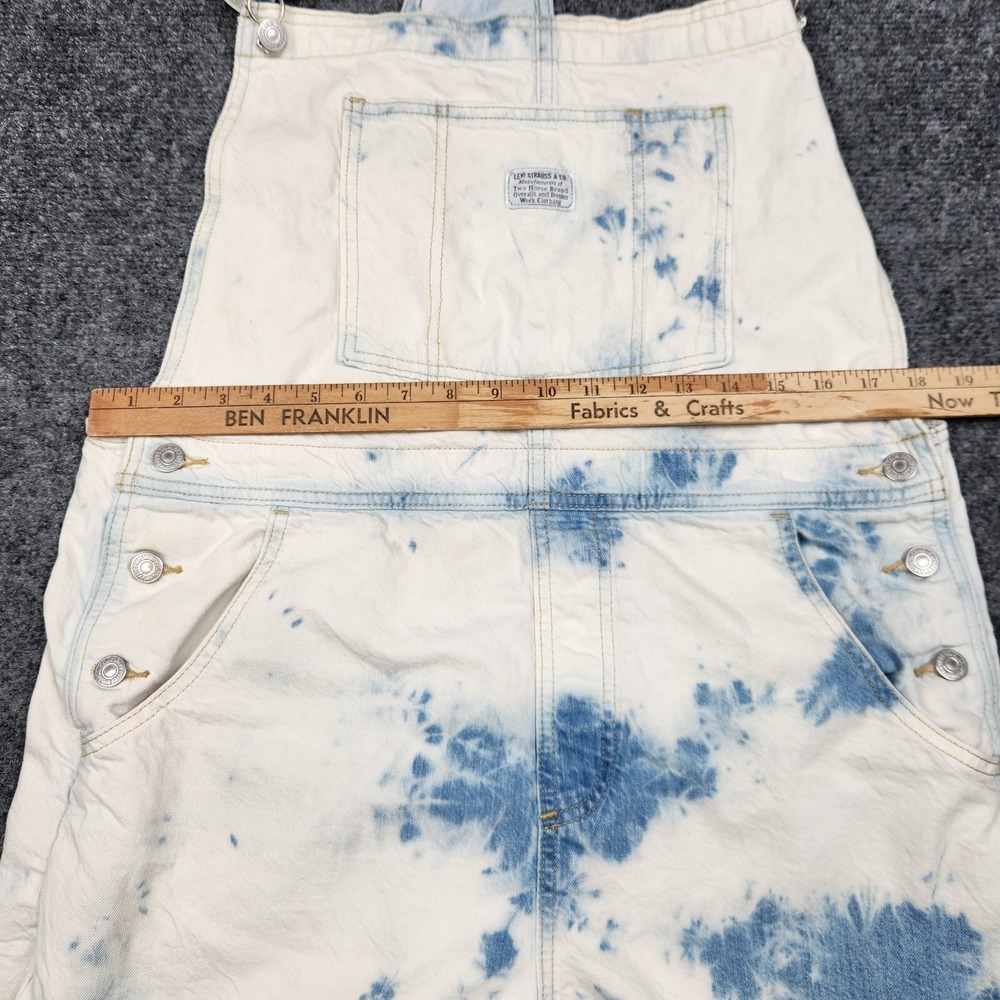Levi's White and Blue Tie-Dye Short Overalls - Picture 13 of 16